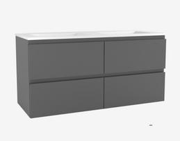 Vonios spintelė OZE su praustuvu COME 1200 mm Pilka