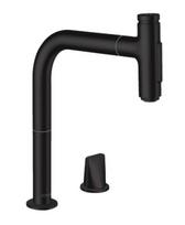 Virtuvinis kranas Hansgrohe Metris Select M71 200 su ištraukiamu antgaliu 2jet ir sBox 73818670 Juodas matinė
