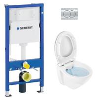 Geberit Duofix tualeto komplektas su Sanindusa Cetus 52 Rimfree pakabinamu klozeto puodu, Soft Close easyclip dangčiu, chromuota Delta01 mygtuku