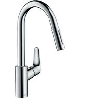 Virtuvės plautuvės maišytuvas Hansgrohe Focus M41 ištraukiamas su sBox Chromas 73880000