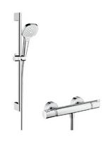 Dušo komplektas Hansgrohe Croma Select E Varioar Ecostat Comfort termostatas Baltas matinė 27081400