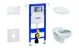 Geberit Duofix rėmas su Ideal Standard Alpha Rimless pakabinamu unitazu ir SoftClose dangčiu, Sigma01 balta mygtukas, 111.355.00.5 NR1