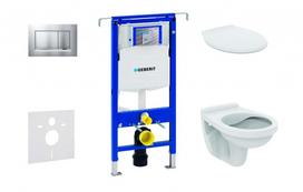 Tualeto komplektas Geberit Duofix rėmas su Alpha Rimless klozeto (SoftClose dangtis), Sigma30 matinio chromo mygtukas, 111.355.00.5 NR7