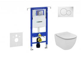 Tualeto komplektas Geberit Duofix rėmas su Ideal Standard Tesi Aquablade Rimless klozeto unitazu su SoftClose dangčiu, Sigma01 balta mygtukas, 111.355.00.5 NU1