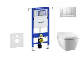 Geberit Duofix rėmas su Tece TECEone Rimless bidė klozetu, SoftClose dangčiu, Sigma30 matinio chromo mygtukas, 111.355.00.5 NT7