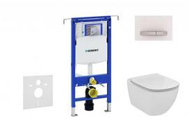 Geberit Duofix pakabinamo WC komplektas su Ideal Standard Tesi Aquablade Rimless klozetu, SoftClose dangčiu, Sigma50 balta mygtukų plokštelė (111.355.00.5 NU8)
