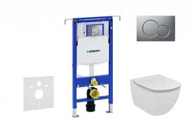 Tualeto komplektas Geberit Duofix rėmas su Ideal Standard Tesi Aquablade Rimless klozeto puodu su SoftClose dangčiu, Sigma01 matinio chromo mygtukas, 111.355.00.5 NU3