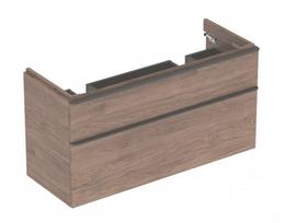 Vonios spintelė Geberit Smyle Square 118x47x62cm, (Be kriauklės) 2 stalčiai, Riešutas 500.356.JR.1
