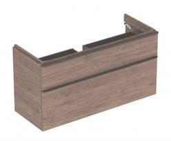 Vonios spintelė Geberit Smyle Square 118x47x62 cm (be praustuvo) 2 stalčiai, riešutmedis 500.355.JR.1