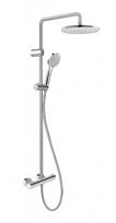 Dušo sistema Duravit Showers su termostatu, galva Ø25 cm, 3 srovės, chromuota, TH4282008010