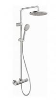 Dušo sistema Duravit Showers su termostatu, dušo galvutė D 25 cm, 3 srautus, nerūdijantis plienas