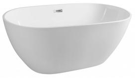AQUALINE E1850 laisvai stovinti vonia, 150 x 82 cm, 4 mm akrilas, balta