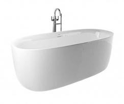 Laisvai stovinti vonia Kludi Elin akmens masė 180x80 cm, blizgi balta 52BF0143