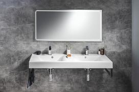 Vonios kambario veidrodis Sapho Gemini II su LED apšvietimu, 130x60cm GM130