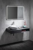 Vonios kambario veidrodis Sapho Gemini II su LED apšvietimu, 90x50 cm GM090