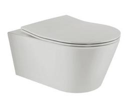 Pakabinamas WC puodas Sanindusa Urb.y 48 Rimfree su Soft Close Easyclip Slim dangčiu, Pilkai matinė