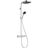 Dušo sistema Hansgrohe Activera S su termostatu, D 24 cm, 2 srauto režimai, EcoSmart+, matinė juoda 28083670