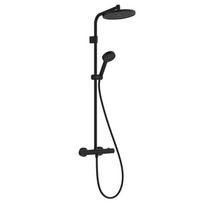 Dušo sistema Hansgrohe Activera S su termostatu, D 24 cm, 2 srauto režimai, EcoSmart+, matinė juoda 28083670