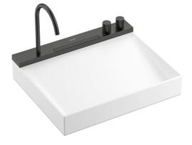 Vonios kriauklės komplektas Hansgrohe Avalegra – kriauklė 78x48 cm su termostatu ir dušu, 2 srovių, šlifuotas juodas chromas 22473340