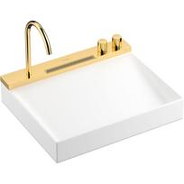 Vonios praustuvo komplektas Hansgrohe Avalegra – praustuvas 58x48 cm, su termostatu ir dušu, 2 srovės, poliruoto aukso spalva 22472990