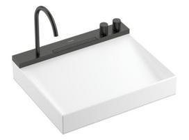 Hansgrohe Avalegra vonios praustuvo komplektas, praustuvas 58x48 cm, su termostatu ir dušu, 2 srovės, šlifuotas juodas chromas 22472340