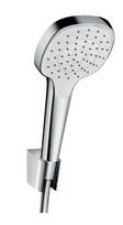 Dušo komplektas Hansgrohe Croma Select E, rankinė duš os galvutė su žarna ir laikikliu, balta/chromuota 26424400