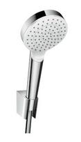 Dušo komplektas Hansgrohe Crometta rankinė dušė, laikiklis ir žarna, EcoSmart, balta/chromas 26569400