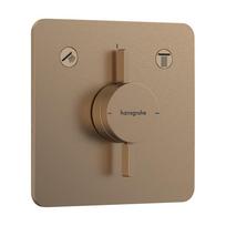 Dušo maišytuvas Hansgrohe DuoTurn Q įmontuojamas, 2 prietaisams, šlifuota bronza 75414140