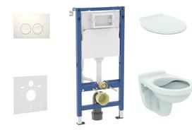 Geberit Duofix tvirtinimo rinkinys su Ideal Standard Alpha Rimless pakabinamu WC ir dangčiu, Delta21 mygtukas, balta 11CD3140