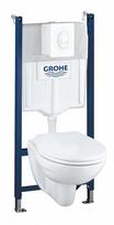 Grohe Solido pakabinamas WC komplektas su SoftClose dangčiu, Skate Air mygtukas, baltas 39117000