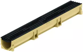 Kanalas ACO EuroLine 2.0 B125, 1 m su plastmasiniu grotelėmis, vertikalus išsiurbimas 3004023