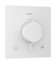 Dušo termostatas Hansgrohe Ecostat Comfort E įmontuojamas, 2 išvestims, matinė balta 33716700