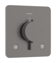 Dušo maišytuvas Hansgrohe Ecostat Comfort Q įmontuojamas su termostatu, 2 įrenginiams, šlifuotas juodas chromas 33713340