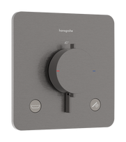 Dušo maišytuvas Hansgrohe Ecostat Comfort Q įmontuojamas su termostatu, 2 įrenginiams, (su apsaugos sistema) šlifuotas juodas chromas 33717340