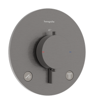 Dušo maišytuvas Hansgrohe Ecostat Comfort S įmontuojamas termostatinis, 2 įrenginiams, šlifuotas juodas chromas 33715340