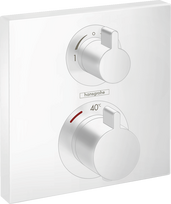 Dušo maišytuvas Hansgrohe Ecostat Square įmontuojamas su termostatu, 2 funkcijų, matinė balta 15714700