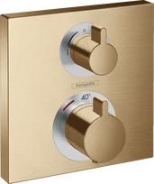 Dušo maišytuvas Hansgrohe Ecostat Square su termostatu, 2 jungtys, poliruoto bronzos atspalvis 15714140