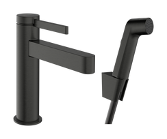 Hansgrohe Finoris 110 praustuvo maišytuvas su Push-Open ir Bidetta, EcoSmart, šlifuotas juodas chromas 76210140