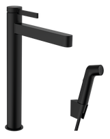 Vonios kambario praustuvo maišytuvas Hansgrohe Finoris 260 su Push-Open ir bide dušo galvute, EcoSmart, matinė juoda 76220670