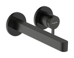Vonios praustuvo maišytuvas Hansgrohe Finoris 22,8 cm įmontuojamas su nuotekų vožtuvu, EcoSmart, blizgus juodas chromas 76050340