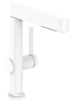 Vonios praustuvo maišytuvas Hansgrohe Finoris 230, 2jet su Push-Open vožtuvu ir ištraukiama dušo galvutė, EcoSmart, matinė balta 76063700