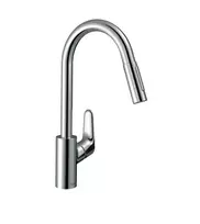 Virtuvinis maišytuvas Hansgrohe Focus M41 su ištraukiamu purkštuku, sBox, EcoSmart, chromas, 73895000