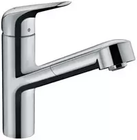 Virtuvinis maišytuvas Hansgrohe Focus M42 su ištraukiamu purkštuku, sBOX, chromas, 71829000