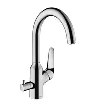 Virtuvės praustuvės maišytuvas Hansgrohe Focus M42 su uždarymo vožtuvu, chromas, 71803000