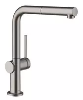 Hansgrohe Talis M54 virtuvės maišytuvas, ištraukiamas antgalis, matinė juoda chromo danga, 72809340