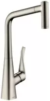 Virtuvės kranas Hansgrohe Metris M71, ištraukiamas antgalis, nerūdijantis plienas, 73801800