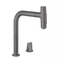 Virtuvinis maišytuvas Hansgrohe Metris M71, ištraukiamas purkštukas, sBOX, matinė juoda chromo danga, 73818340