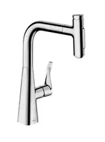 Virtuvės kriauklės maišytuvas Hansgrohe Metris M71 su ištraukiamu purkštuku, chromas, 73822000