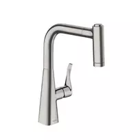 Virtuvės kriauklės maišytuvas Hansgrohe Metris, ištraukiamas purkštukas, nerūdijantis plienas, 14834800