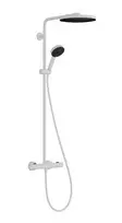 Dušo sistema Hansgrohe Pulsify S Puro su termostatu, skersmuo 26 cm, 3 režimai, EcoSmart, matinė balta, 24237700